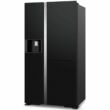 HITACHI MX700GVRU0.GBK Side-by-Side hűtőszekrény, 3 ajtós,569l, vákuumfiók, fekete üveg