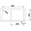 Kép 4/5 - BLANCO METRA XL 6 S Silgranit mosogatótálca, tartufo, excenter nélkül