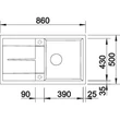 Kép 4/5 - BLANCO METRA 5 S Silgranit mosogatótálca, tartufo, excenter nélkül