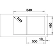 Kép 5/5 - BLANCO ZIA 5 S Silgranit mosogatótálca, fekete, excenter nélkül