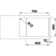 Kép 7/10 - BLANCO ZIA XL 6 S Compact Silgranit mosogatótálca, fehér, excenter nélkül