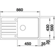 Kép 3/4 - BLANCO LEGRA XL 6 S Silgranit mosogatótálca, törtfehér, tartozék nélkül, excenter nélkül