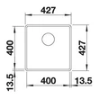 Kép 3/5 - BLANCO SUBLINE 400-F Silgranit mosogatótálca fehér exc.n., SZINTBE ÉPÍTÉS