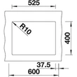 Kép 5/5 - BLANCO SUBLINE 340/160-U Silgranit mosogatótálca, balos medencével, fehér, excenter nélkül