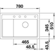 Kép 4/5 - BLANCO ZENAR XL 6S Compact Silgranit mosogatótálca, jobbos medencével, fehér, tartozék nélkül, excenterrel