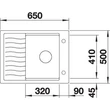 Kép 7/10 - BLANCO ELON 45 S Silgranit mosogatótálca, palaszürke, excenter nélkül