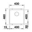 Kép 3/5 - BLANCO SUBLINE 400-U Silgranit mosogatótálca, fekete, excenter nélkül