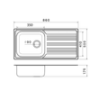 Artenova AE 850 1medence 1csepptálca 860x500x17cm