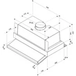 Kép 5/5 - Whirlpool WSK64FLSX Kürtőbe vagy felsőszekrénybe építhető és kihúzható elszívó, 340 m3/h légszállítás,inox