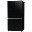 HITACHI WB640VRU0.GBK alulfagyasztós hűtőszekrény, 4 ajtós, 569 l, vákuumfiók, fekete üveg