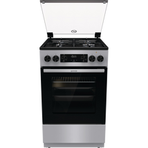 Gorenje GK5C62SH kombinált tűzhely, multifunkciós sütő, üveg tető, teleszkópos sütősín. lassú ajtózár. szürke