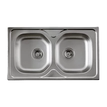 Artenova AE 860 C mosogatótálca (860x500 mm, 2 medence) komplett 3 1/2" szifoncsomaggal