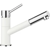 BLANCO KANO-S kihúzható fejes csaptelep, fehér/króm, SILGRANIT-Look, HD