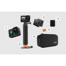 GoPro  HERO13 BLACK Accessory Bundle- handler, 2 batteries, 2 íves ragasztós rögzítő, 64GB, hordtáska akciókamera