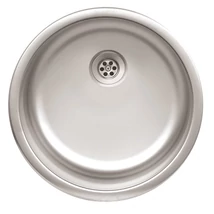 EVIDO RONDO rozsdamentes mosogató, kerek, egymedence, natúr, 44,6 cm átmérő, 1,5" lefolyógarnitúra