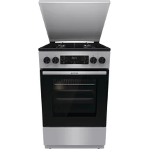 Gorenje GK5C42SJ Kombinált tűzhely, 4 gázégő, elektromos multifunkciós sütőp Pizza funkcióval,kijelző, fém tetővel, szürke szín