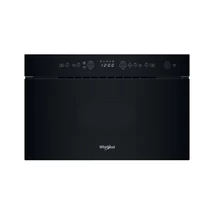 Whirlpool WMN14BB Álló szekrénybe építhető mikrohullámú sütő Fekete, 22 liter, 750 W, oldalra nyíló üvegajtó, LED kijelző (zöld karakterszín), JET Start, JET Defrost, Grill