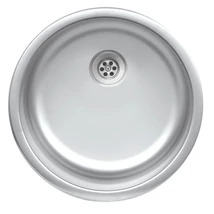 EVIDO RONDO rozsdamentes mosogató, kerek, egymedence, natúr, 44,6 cm átmérő, 1,5" lefolyógarnitúra