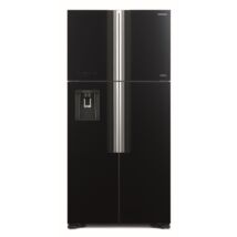 HITACHI W661PRU1.GBK szabadonálló hűtőszekrény, 4 ajtós, 540l, fekete üveg