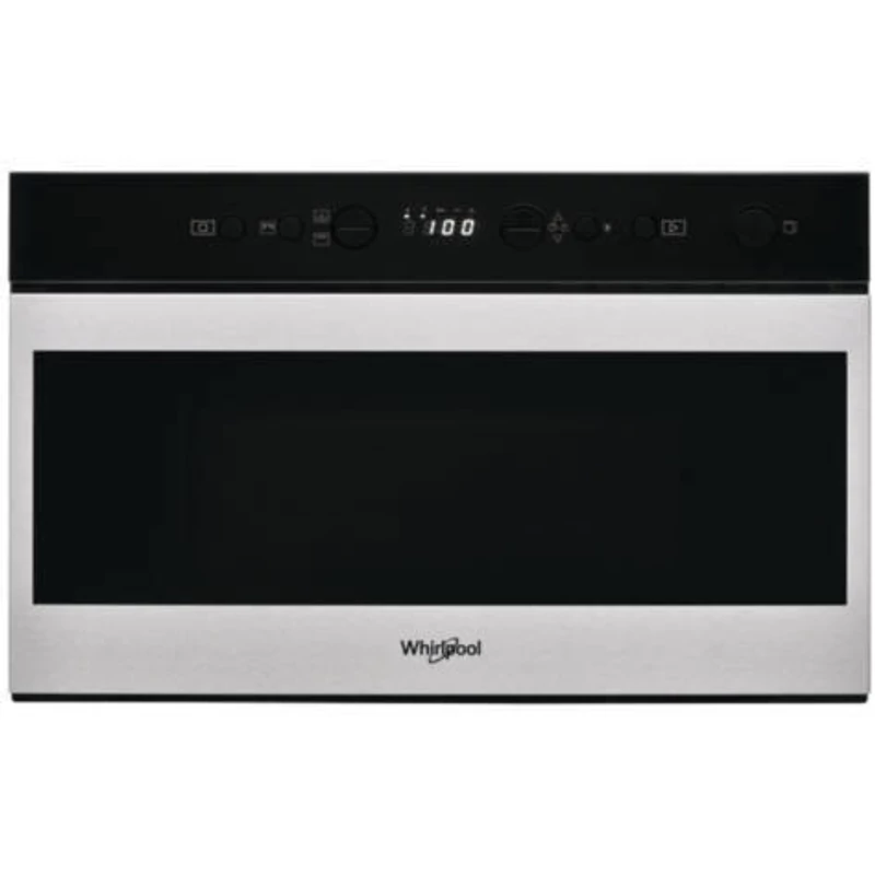 Whirlpool W7MN840 W Collection beépíthető mikrohullámú sütő,  inox szegély, fekete full üveg