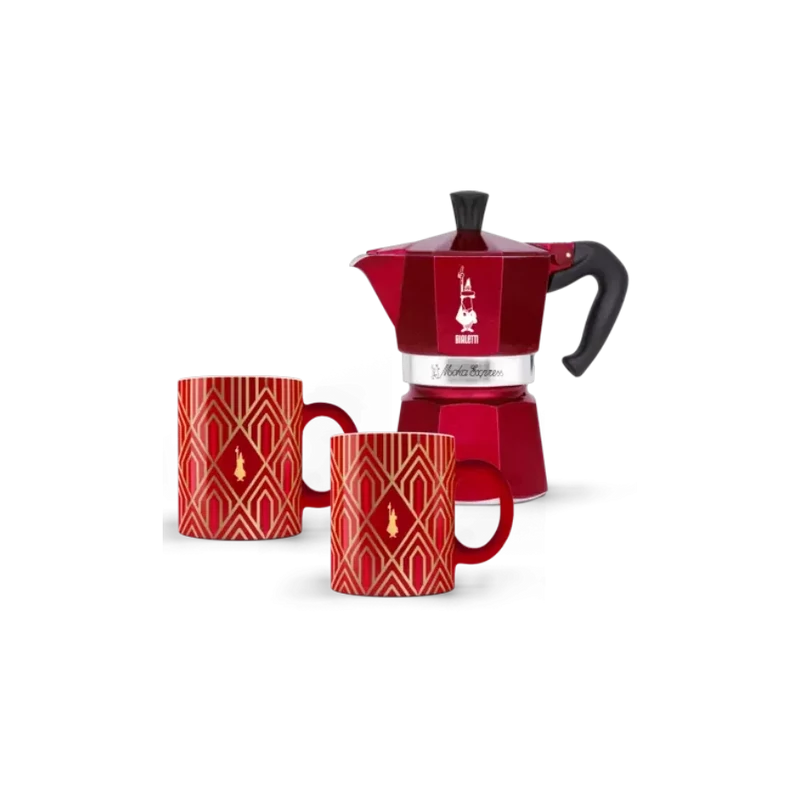 Bialetti MOKA EXPRESS kotyogós kávéfőző 5 adag - Deco Glamour + 2 Csésze(0009910)