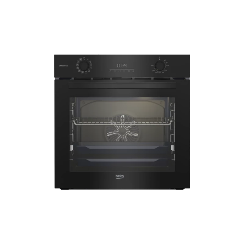 Beko BBIM17300BMPSF beépíthető sütő, gőz funkcióval, pirolitikus öntisztítás, teleszkópos sütősín, lassú ajtózáródás, 72 L