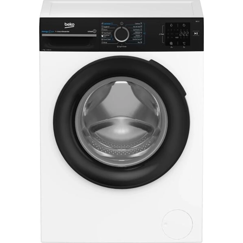 Beko BM3WFSU38213WPBB Szabadonálló keskeny elöltöltős mosógép, 8 kg, 1200 f