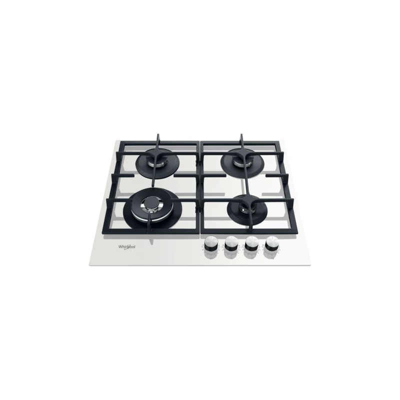 Whirlpool GOFL629/WH Fehér edzett üveg gázlap, 59 cm, 3 gázégő + 1 speciális WOK égő , automata szikragyújtás, csiszolt szegélyű, peremmentes kivitel, Multistep flame 9 fokozatú lángszabályozás