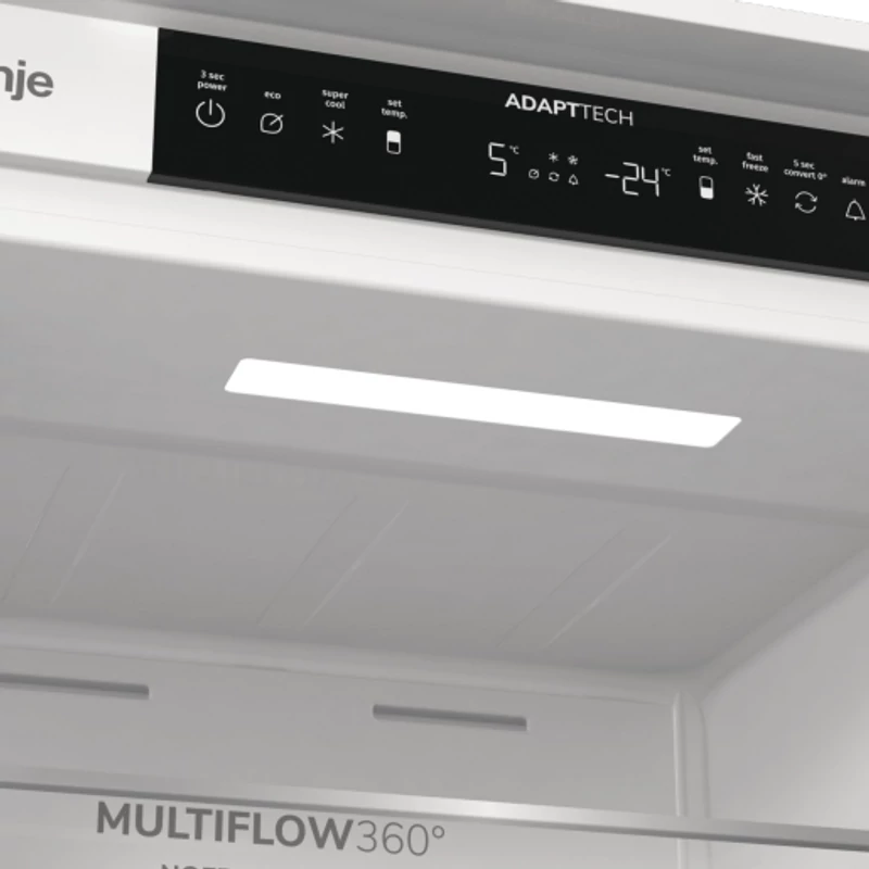 Gorenje NRKI517E62WF Beépíthető kombinált hűtő, Total NoFrost, Inverter, FreshZone, 177 cm, Wifi, (márciustól)