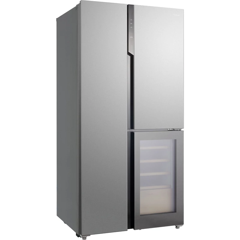 Tesla RBW5400FSNXE Multidoor hűtő borhűtővel, E, 548 l (207+214+127), 92cm széles, total no frost, didital display, inverter, inox