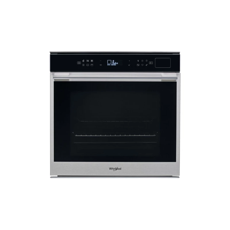 Whirlpool W7OS44S1P W Collection  beépíthető gőzsütő, inox szegély, fekete full üveg PIROLITIKUS öntisztítású