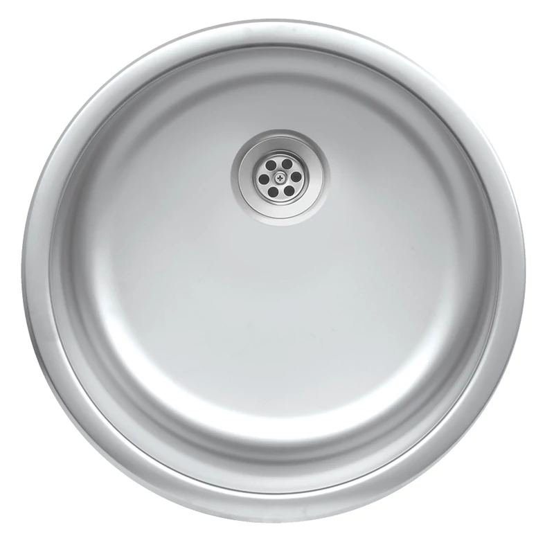 EVIDO RONDO rozsdamentes mosogató, kerek, egymedence, natúr, 44,6 cm átmérő, 1,5" lefolyógarnitúra