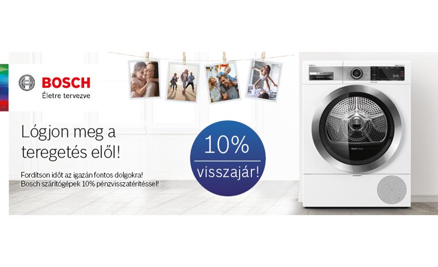 Bosch Szárítógép Promóció - 2020. szeptember 1-től 10% pénzvisszatérítéssel a készülékek vételárából