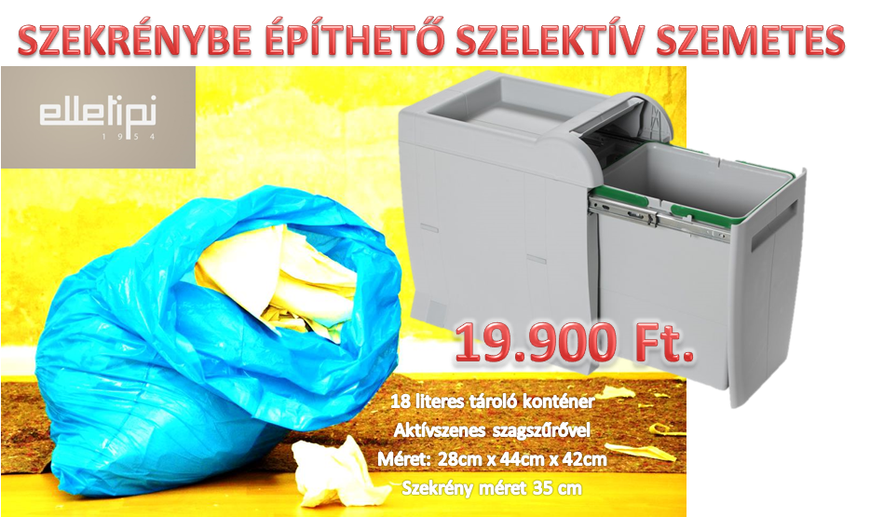 Elletipi PTA 3040B - Szelektív Szemetes 19.900 Ft.