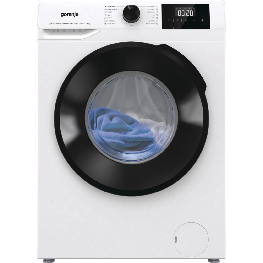 Gorenje W1NGPI61SBS Keskeny elöltöltős mosógép, 6Kg/1000f, gőzprogramok, 43,5 cm mély