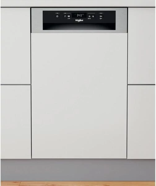 Whirlpool WSBC3M27X Beépíthető kezelőpaneles keskeny mosogatógép, 10 teríték, 9 L , 6 program