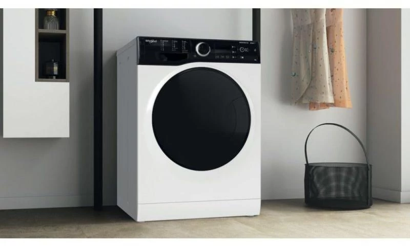 Whirlpool WRSB7259DEU Szabadonálló keskeny elöltöltős mosógép, 7 kg , 1200 f ,6. Érzék funkció, extra csendes inverter motor, nagy digitális kijelző, fekete kezelőpanel, exkluzív fekete dobajtó, gőzfunkció