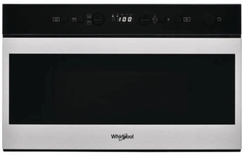 Whirlpool W7MN840 W Collection beépíthető mikrohullámú sütő,  inox szegély, fekete full üveg