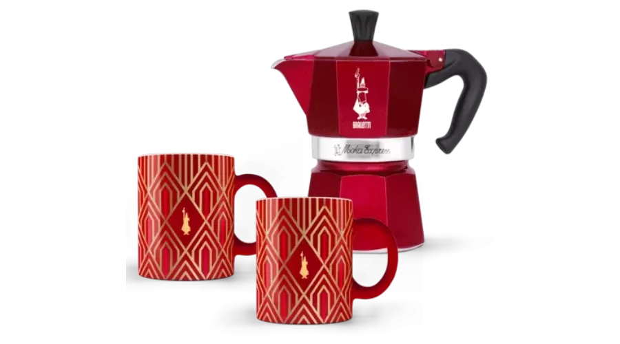 Bialetti MOKA EXPRESS kotyogós kávéfőző 5 adag - Deco Glamour + 2 Csésze(0009910)