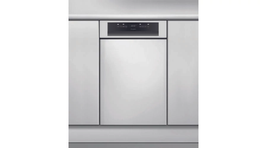 Whirlpool WSBO 3O23 PF X Beépíthető keskeny mosogatógép Ingyenes Házhozszállítás 45cm Kezelőpaneles,  PowerClean Pro magas nyomású tisztítórendszer, 3. evőeszköz fiók, 43 dBA zajszint